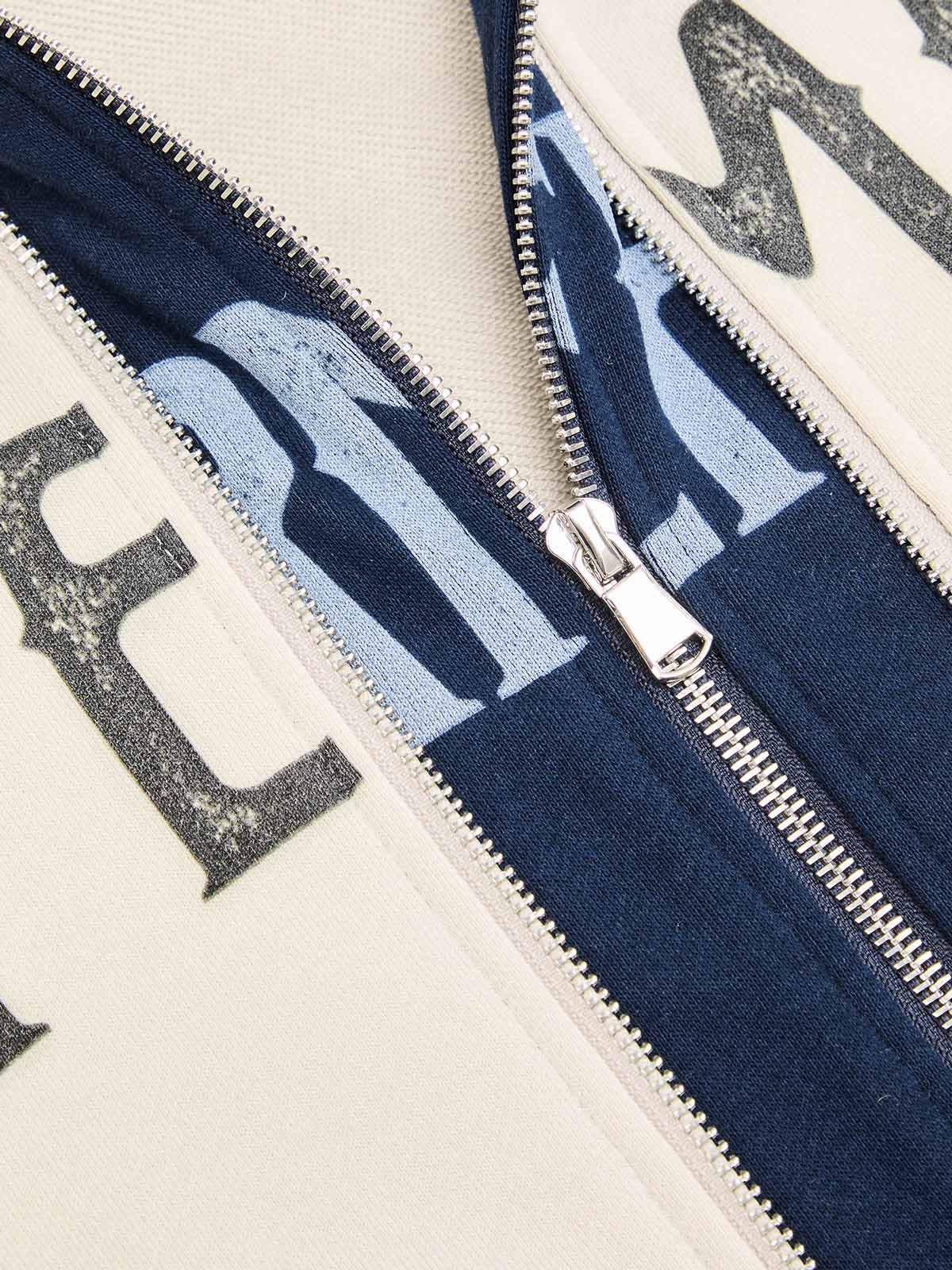 Original Contrast Color Zip Up Hoodie