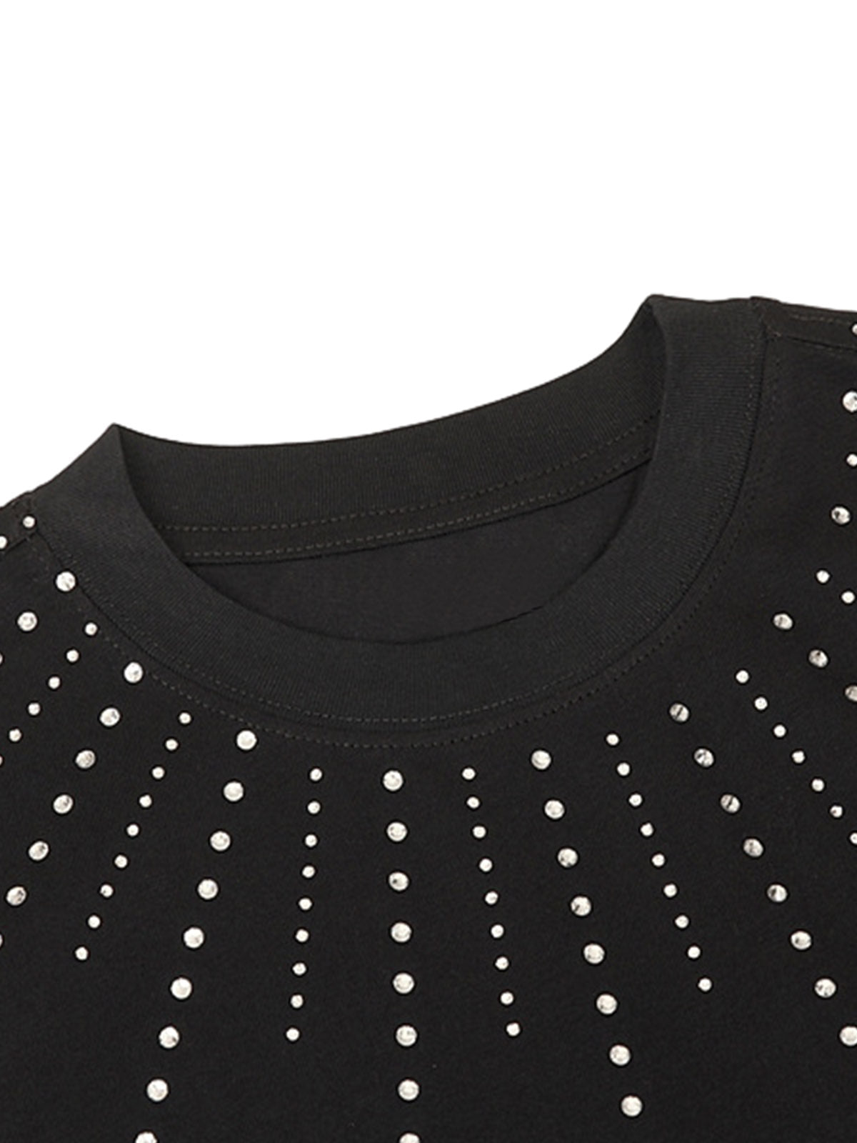 Heavy Rhinestone Short-Sleeve T-shirt