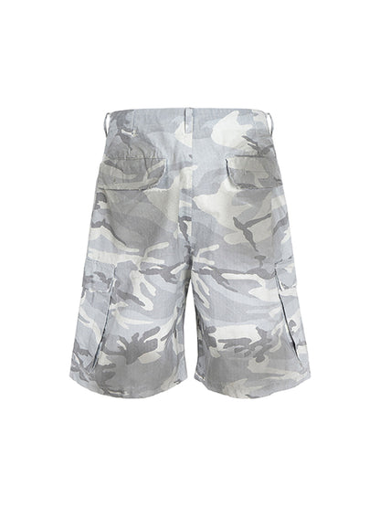 Drawstring Camouflage Cargo Shorts