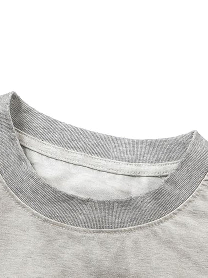 Camouflage Faux Two-piece Jersey Long Sleeve T-shirt - 2380