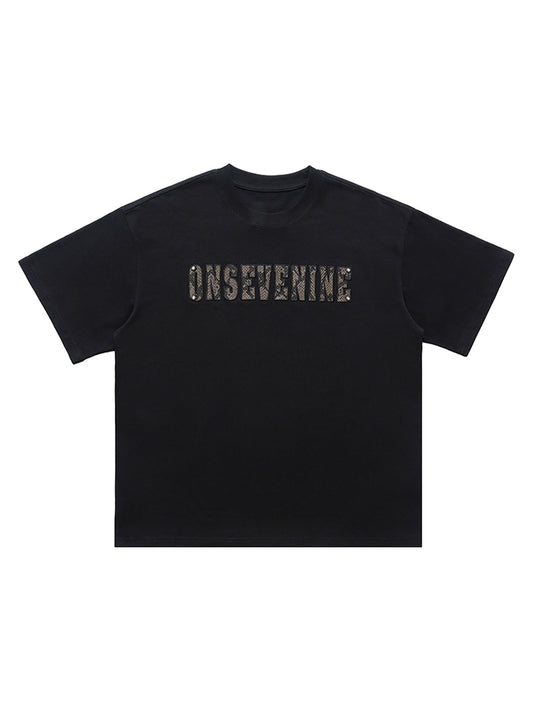 Camouflage Letter Short Sleeve T-Shirt
