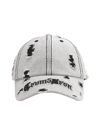 Distressed Letter Embroidery Baseball Cap