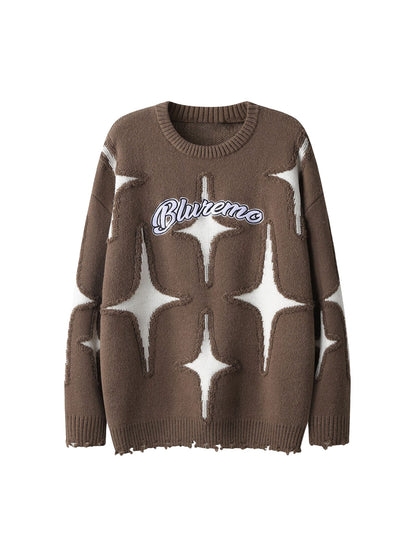 Thesupermade Maillard Star Tassel Ripped Sweater - 1909