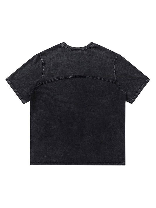 Thesupermade Split Raw Edge Short Sleeve T-shirt - 2159