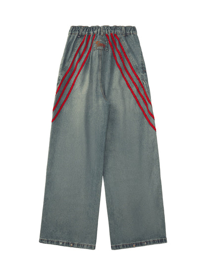 Thesupermade American Retro Contrast Washed Jeans