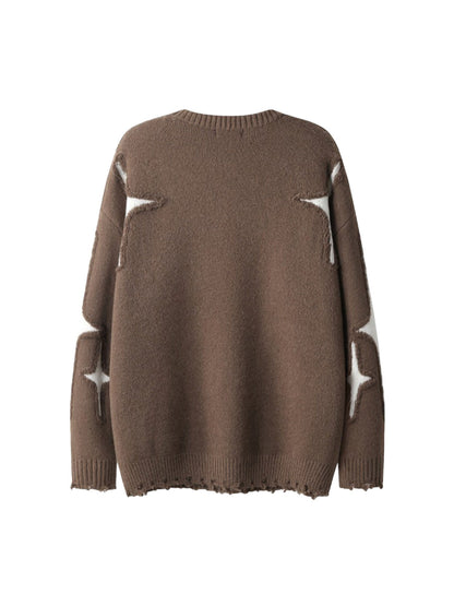 Thesupermade Maillard Star Tassel Ripped Sweater - 1909