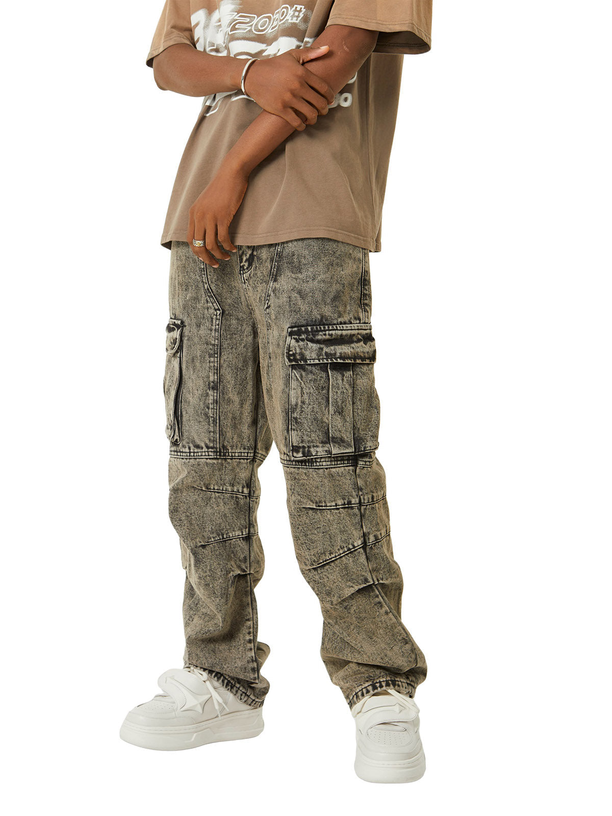 Thesupermade American Street Style Washed Distressed Work Jeans - 2354