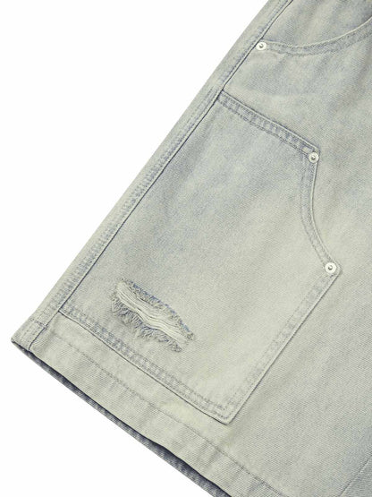 Thesupermade Retro Washed Hip-Hop Shorts