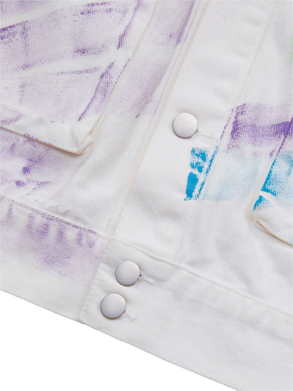 Thesupermade Hip-hop Hand-painted Graffiti Denim Jacket - 2010